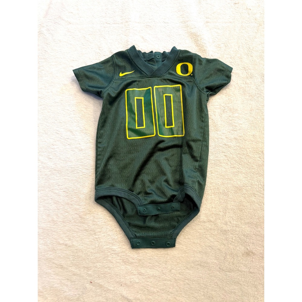 Nike Oregon Ducks Football Jersey Bodysuit Green Yellow 12M Infant 00